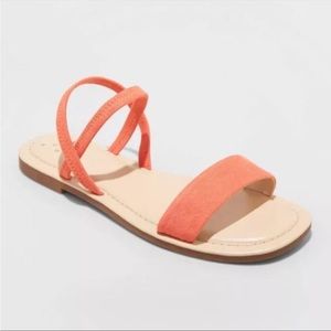 Emerson Elastic Ankle Strap Sandals in Red